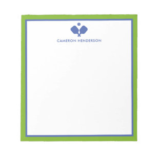 Bloc-note Blue Green Nom personnalisé Fun Pickleball