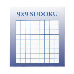 Bloc-note Blue Ombre 9 par 9 Modèle Sudoku