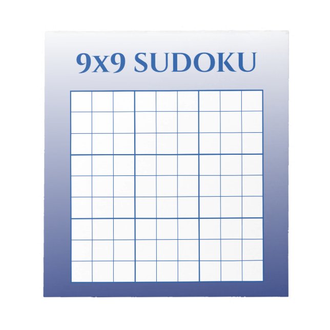 Bloc-note Blue Ombre 9 par 9 Modèle Sudoku (Devant)