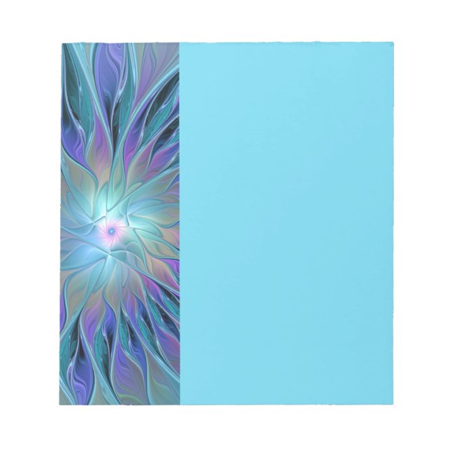 Bloc-note Blue Purple Flower Dream Abstract Fractal Art (Devant)
