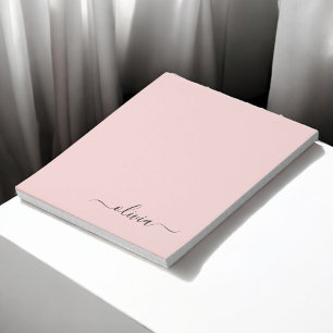 Bloc-note Blush Dusty rose moderne Script Girl Monogramme No