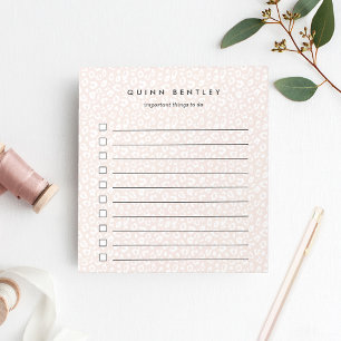 Bloc-note Blush   Pastel Leopard Print Personalized