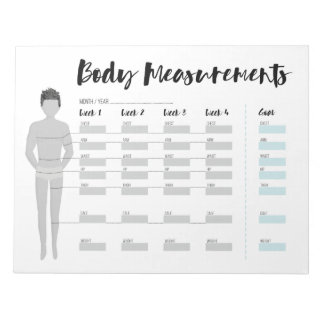 Bloc-note Body Measurements Tracker pour les hommes, 4 semai