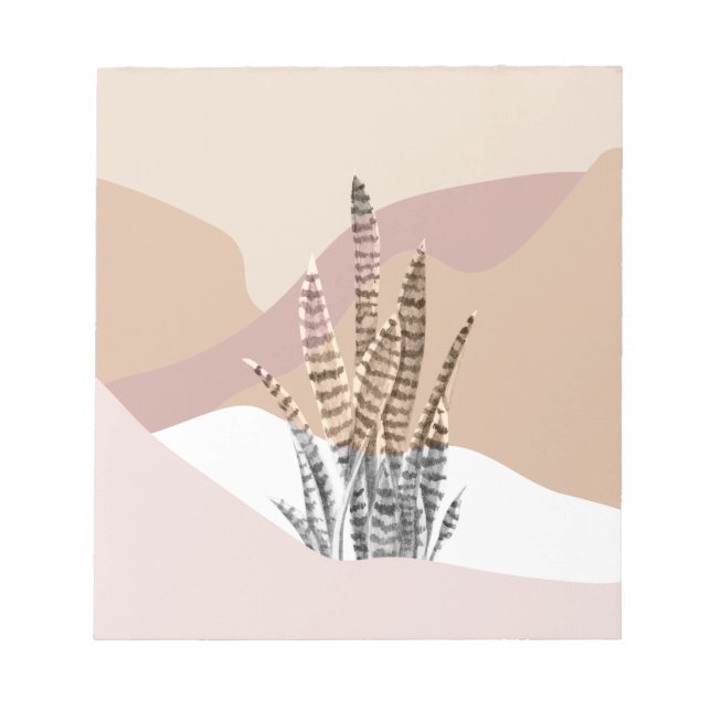 Bloc-note Boho Abstrait Moderne Succulente (Devant)