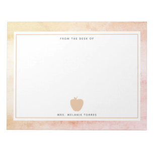 Bloc-note Boho Aquarelle rose Pomme enseignant