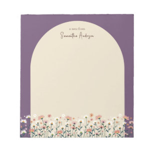 Bloc-note Boho Chic Arche de frontière de fleurs sauvages