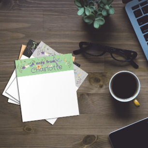 Bloc-note Boho Country fleur sauvage aquarelle vert Bloc-not