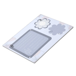 Bloc-note Boho Floral Blue Grey Papier créatif