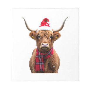 Bloc-note Boho Xmas Noël T-Shirt Vache des Highlands (4)