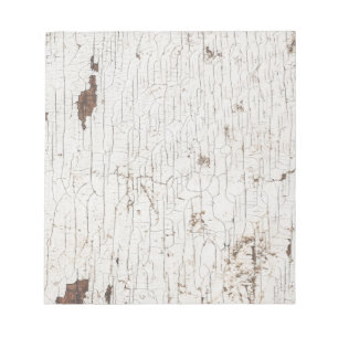 Bloc-note Bois peint blanc vintage