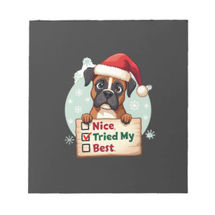 Bloc-note Boîte à chien Boxer mignonne Noël Nice J'ai essayé