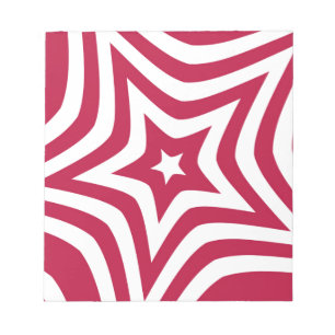 Bloc-note Bold & Bright Red & White Star dans un Motif vecto