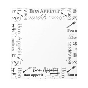 Bloc-note Bon Appetit Gourmet Chef Élégant Motif
