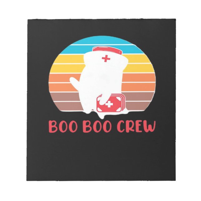 Bloc-note Boo Boo Crew Nurse Funny Ghost Halloween Classic T (Devant)