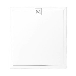 Bloc-note Bordure Carré simple moderne de base initiale Mon