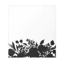 Bordure en silhouette florale noire et blanche