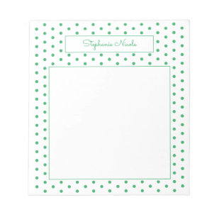 Bloc-note Bordure mince personnalisée simple Polka Point ver