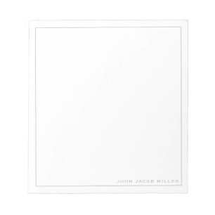 Bloc-note Bordure minimaliste Carré gris argent simple