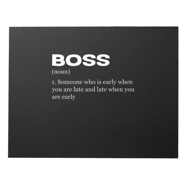 Bloc-note Boss Funny Définition Joyeux Boss's Day (Devant)