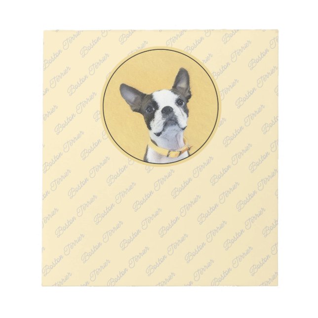 Bloc-note Boston Terrier Peinture - Joli chien d'origine Art (Devant)