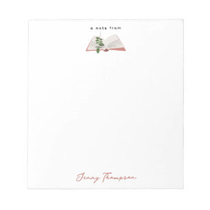 Bloc-note Botanique Livres & Bibliothèque Lecture Nom person