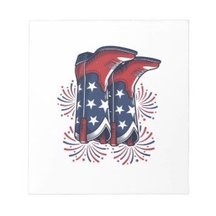 Bloc-note Bottes de cowboy patriotiques conception de chemis