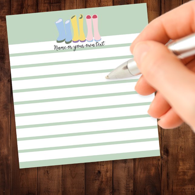 Bloc-note Bottes de jardinage de printemps personnalisables (Créateur téléchargé)