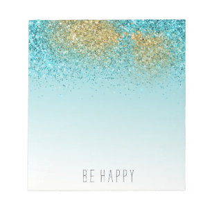 Bloc-note Boucle de Parties scintillant Gold Aqua