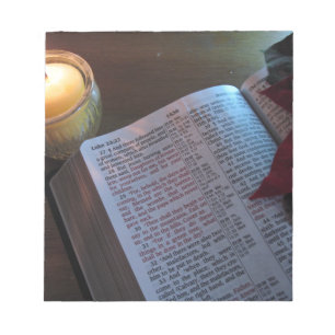 Bloc-note Bougie, Bible et Poinsetta