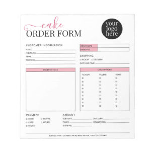 Bloc-note Boulangerie Cupcake moderne Blush Rose