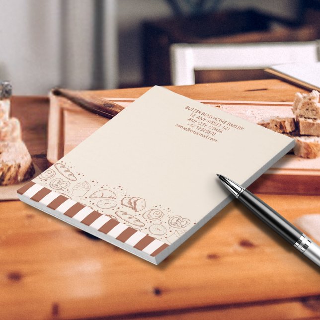 Bloc-note Boulangerie moderne Rustique Brown Beige (Créateur téléchargé)