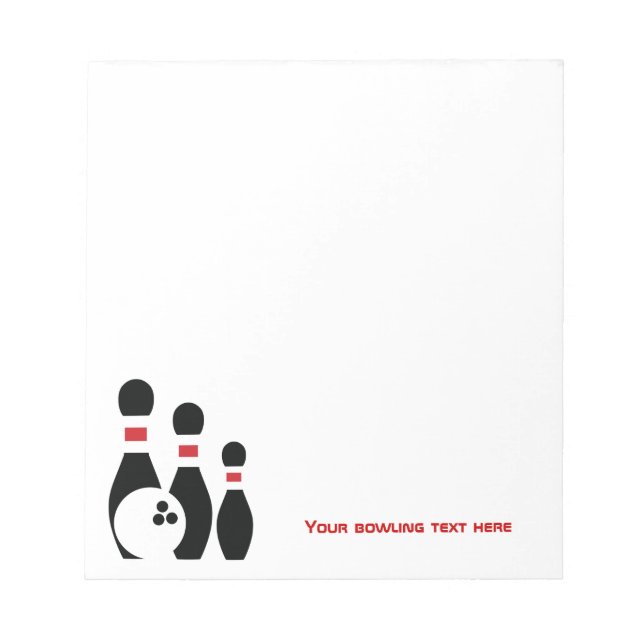 Bloc-note Boule de bowling et broches personnalisées (Devant)
