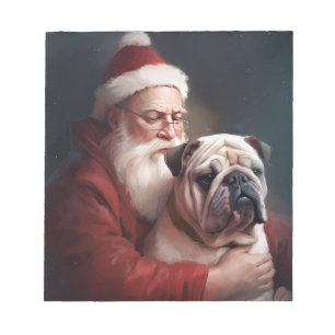 Bloc-note Bouledogue avec le Père Noël Noël Festif