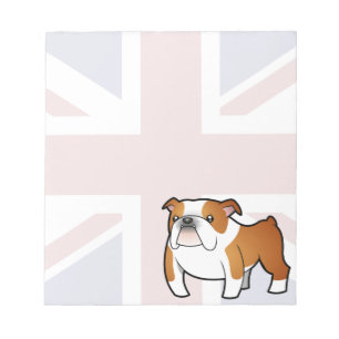 Bloc-note Bouledogue de l'anglais de bande dessinée d'Union