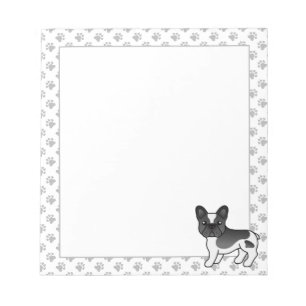 Bloc-note Bouledogue français pie noir mignon dessin animé