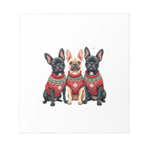 Bloc-note Bouledogues français de Noël Frenchie de Xmas