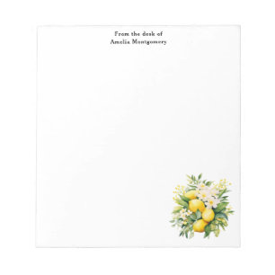 Bloc-note Bouquet de citron avec fleurs blanches