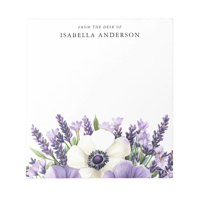 Bloc-note Bouquet floral du bureau de personnalisation (Devant)