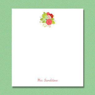 Bloc-note Bouquet floral romantique et féminin