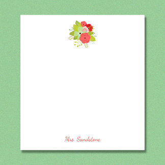 Bloc-note Bouquet floral romantique et féminin