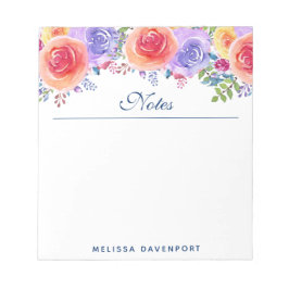 Bloc-note Bouquet Floral Rose