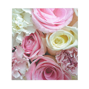 Bloc-note Bouquet floral rose et blanc roses