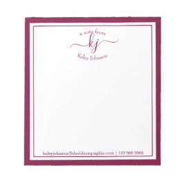 Bloc-note Bourgogne personnalisée | À Partir Du Bureau Du Bl