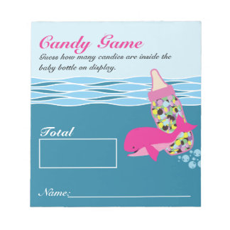 Bloc-note Bouteille de bonbon Guesser jeu, M&M, Baby shower