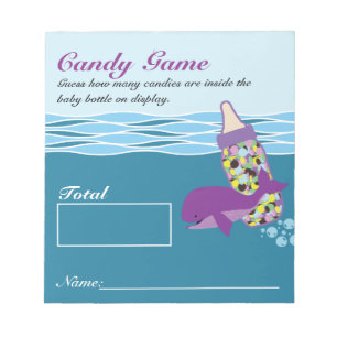 Bloc-note Bouteille de bonbon Guesser jeu, M&M, Baby shower 