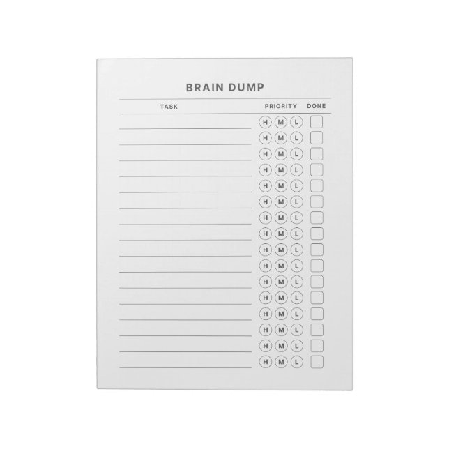 Bloc-note Brain Dump Get It Done Priorité Organisateur Post- (Tourné)