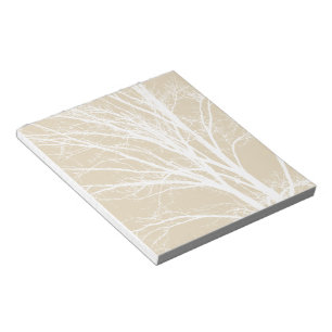 Bloc-note Branches d'arbre blanc brun crème rustique