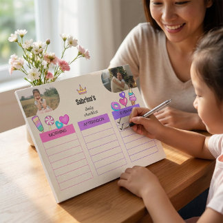 Bloc-note Bright Colorful Cute Kids Daily Checklist Photo 