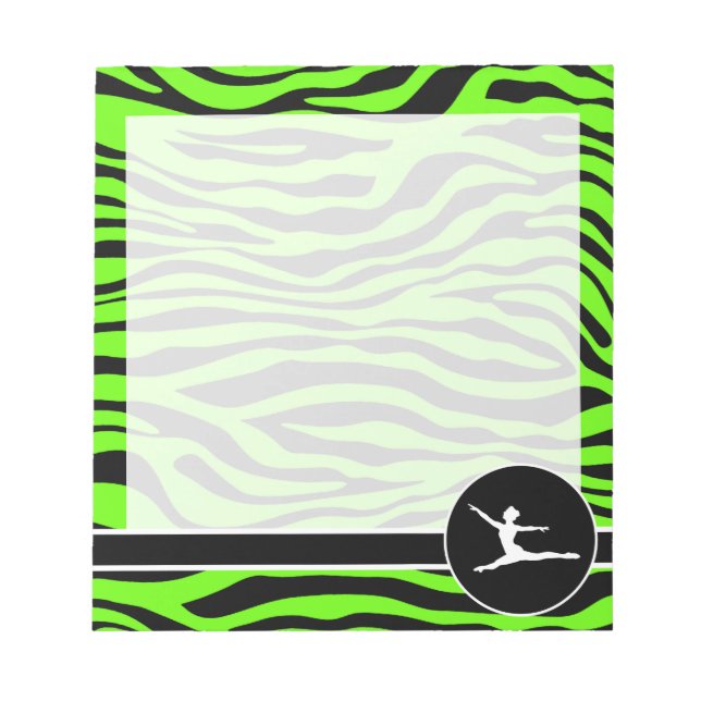 Bloc-note Bright Green Zebra Stripes; Ballet (Devant)