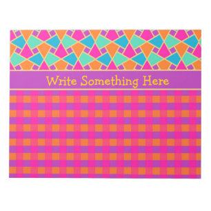 Bloc-note Bright Islamic Motif and Checks Notepad, Jotter